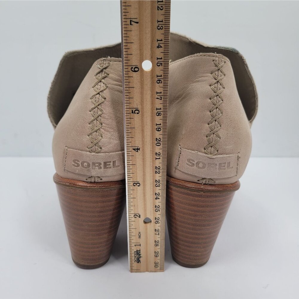 Sorel Nadia Women's Beige Peep Toe Ankle Boots US Size 9 - Picture 8 of 9